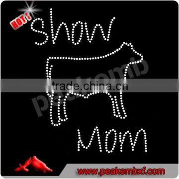 Beautiful iron on rhinestone transfer Show Mom For T-shirt