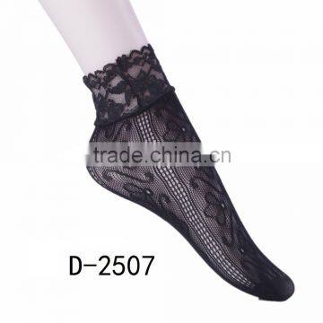 Chinese hot sale knitted patterns fishnet women socks