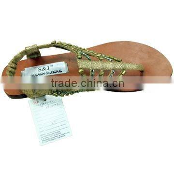 golden bead upper sandals