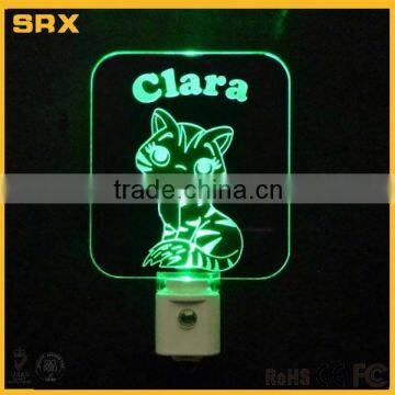 Custom Personalized Kitty Cat LED Night Light, Kitten, Animal, Girl, Lamp Maker photo-3