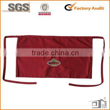 short waist apron for promotion bars restaurant logo embroidery