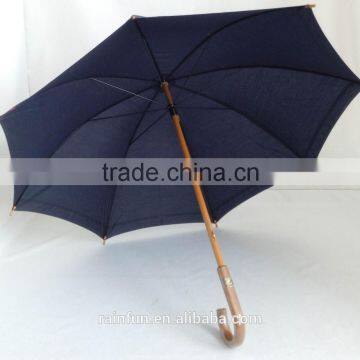 Wooden shaft and handle windproof umbrella for wholesale