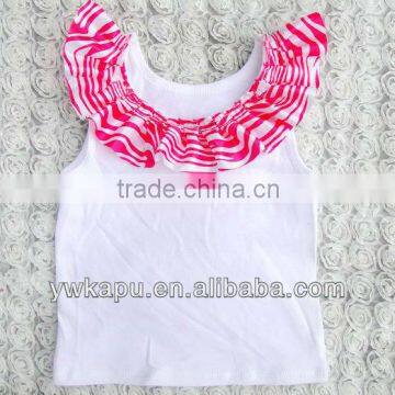 Plain tank top with satin ruffles