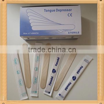 Adult Sterile Individual Paper Wrapped Birch Tongue Depressors