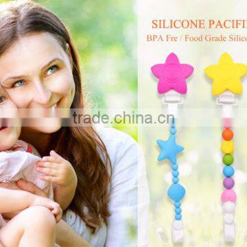 Non-toxic funny shape silicone baby pacifier chain