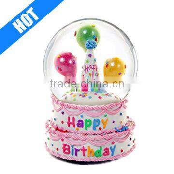 Happy Birthday Photo Snow Globe Happy Birthday 5.75" Music Box