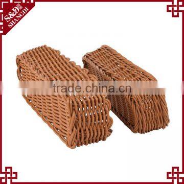 Home or Restaurant Tableware Using Eco-friendly Plastic Rattan Bread Basket Kitchen Cutlery Tray Basket photo-3