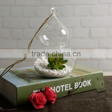 DIY home decoration micro landscape calabash shaped hanging clear glass terrarium