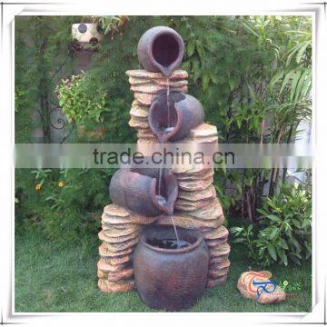 Four jar artificial decoration garden waterfall fountain