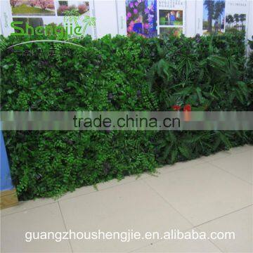 SJLJ013360 direct selling artificial leaves wall / fake plastic grass wall for wall decoration