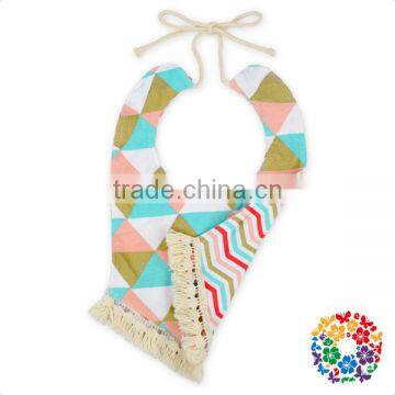 Infant And Toddler Cheap Printing Bandana Two Sides Tassel Bibs For Baby photo-3