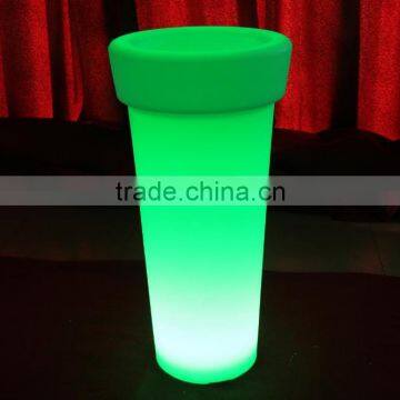 Plastic white PE illuminated outdoor furniture, illuminated led flower pot, glowing led ice bucket