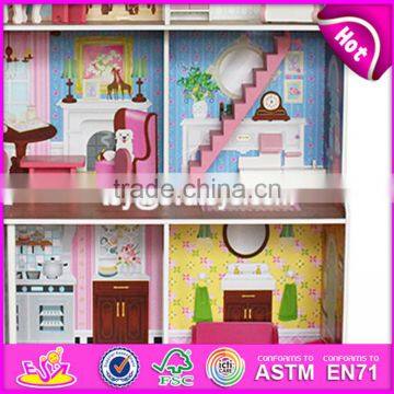 2017 Best Preschool Pretend Play Large Wooden Kids Doll House Set W06A248 photo-5