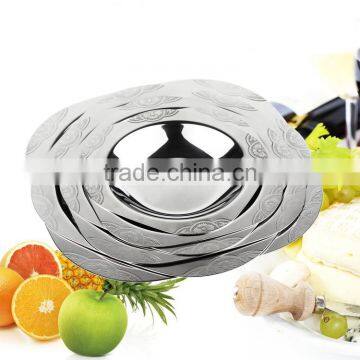 Custom Made Deep Thick Wall Stainless Steel Dinner Plate & Dishes