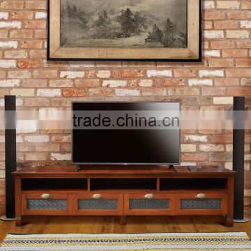 Sideboard tv COSTA RICA 4 drawers glass melamic teak wood furniture