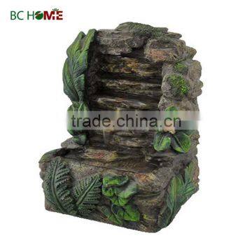 2015 new high quality resin water fountains tor with moss