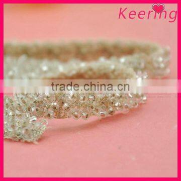 Hot sale rhinestone lace fabric wholesale fashion lace WTP-1284