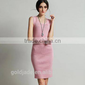 Hot Sale Knitting Fancy Dress for Women Ladies Sleeveless Casual Dress Spring Summer 2016 photo-4