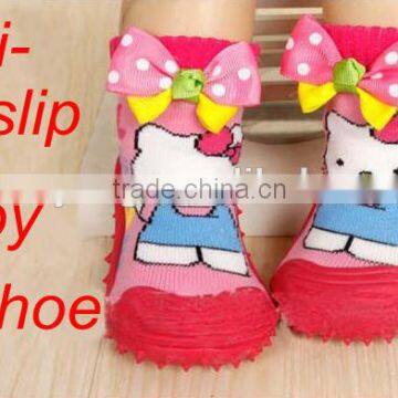 Rubber sole baby sock shoes baby girl shoes