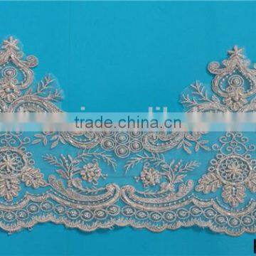 Alibaba online gold lace trim border pearl beaded lace trimming for sale