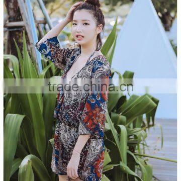 Three Pieces Bikini Sets Bohemia School Girls Beach Wear photo-5