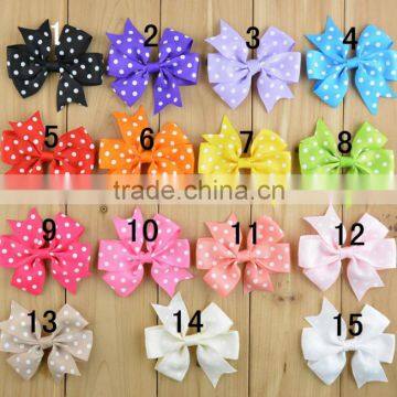 2016 hot sale baby cute polka dots hairbows baby accessories,hair accessories