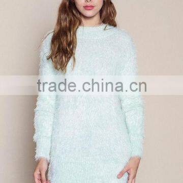 MGOO New Arrival Women Green Fuzzy Sweaters Fashion Fur Loose Long Sweaters For Ladies 2016 photo-6