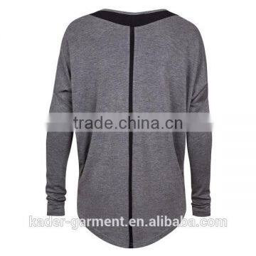 2015 Plus Size Long Sweatshirt / Gray Sweatshirt for Men and Women Loose Fit Sweatshirt photo-2