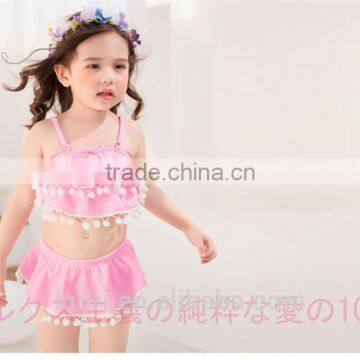 Hot Selling Girl Cute Swimwear With Pompoms Two Piece Bikini Beach Wear Ksw-27 photo-4