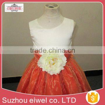 Orange Organza Flower Girl Dress photo-5