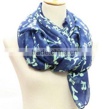 Wholesale Musical Notes Sunscreen Voile Scarf