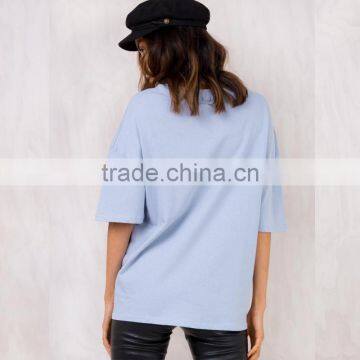 Hot Sexy bf Half Sleeve Distressed Girl's t Shirt With Custom Printing photo-4