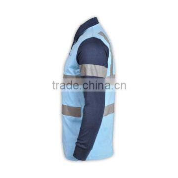IS09001/BSCI Long Sleeve Polo Shirt With 3M Reflective Tapes EN 471 photo-4