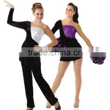 girls' stage costumes -one sleeve team dance wear