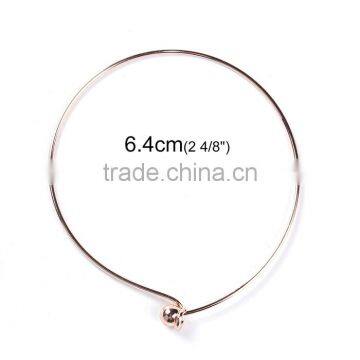 Copper Expandable Bangles Bracelets Round Single Bar Rose Gold photo-2