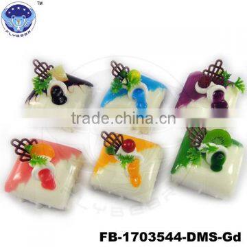 Mousse fruit simulated food Small Square cake Fridge magnets