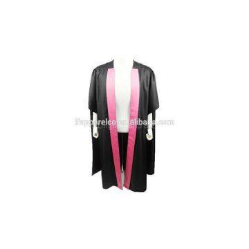 Master Gown-Black Color With Pink Front Banner