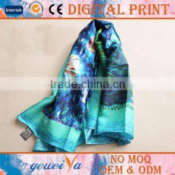 No MOQ Digital Printing Own Design Silk Scarf