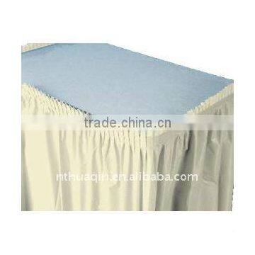 Polyester wedding table skirting and table linen table skirts with pleats for wedding