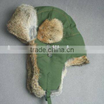 2015 New Design Leifeng Earflap Hat Rabbit Fur Caps / Real Rabbit Fur Trapper Hat