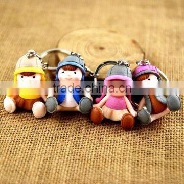 Wholesale Little Girl Cute Design Figure Pendant Anime Keychian 4pcs/set