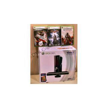 Xbox 360 Slim Console WiFi 250 GB Kinect System Bundle + 4 Games