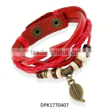 Fashion leather cuff with hot knot