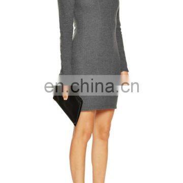 2015 New Arrival Women Winter Dress Long Sleeve Wool Sexy Short Mini Dress China photo-3