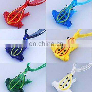 lampwork Glass frog Pendant Necklace CTN1108-9