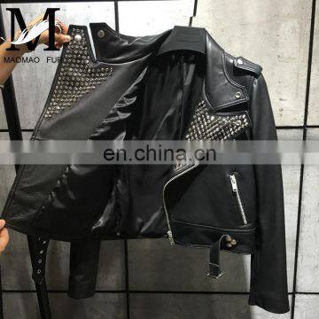 Apparel Clothing Fast Fashion Short Real Leather Jacket Women Leather Fashion Jackets