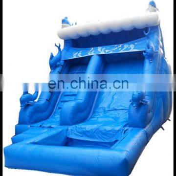 Hottest inflatable dolphins water slide, inflatable wave shape slide, inflatable slide with pool