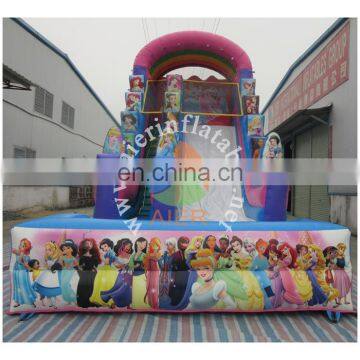 excellent quality long inflatable water slide pool / princess outdoor water slide inflatable for sale
