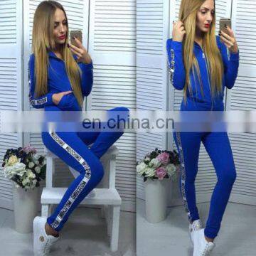 royal blue jogging tracksuits 2pcs hoodies pants sport suit design