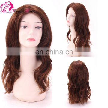 Hot Selling Good Feedback No Shend Tangle Free brawn Color Natural Wave 100% Human Hair Virgin Brazilian Lace front Wig